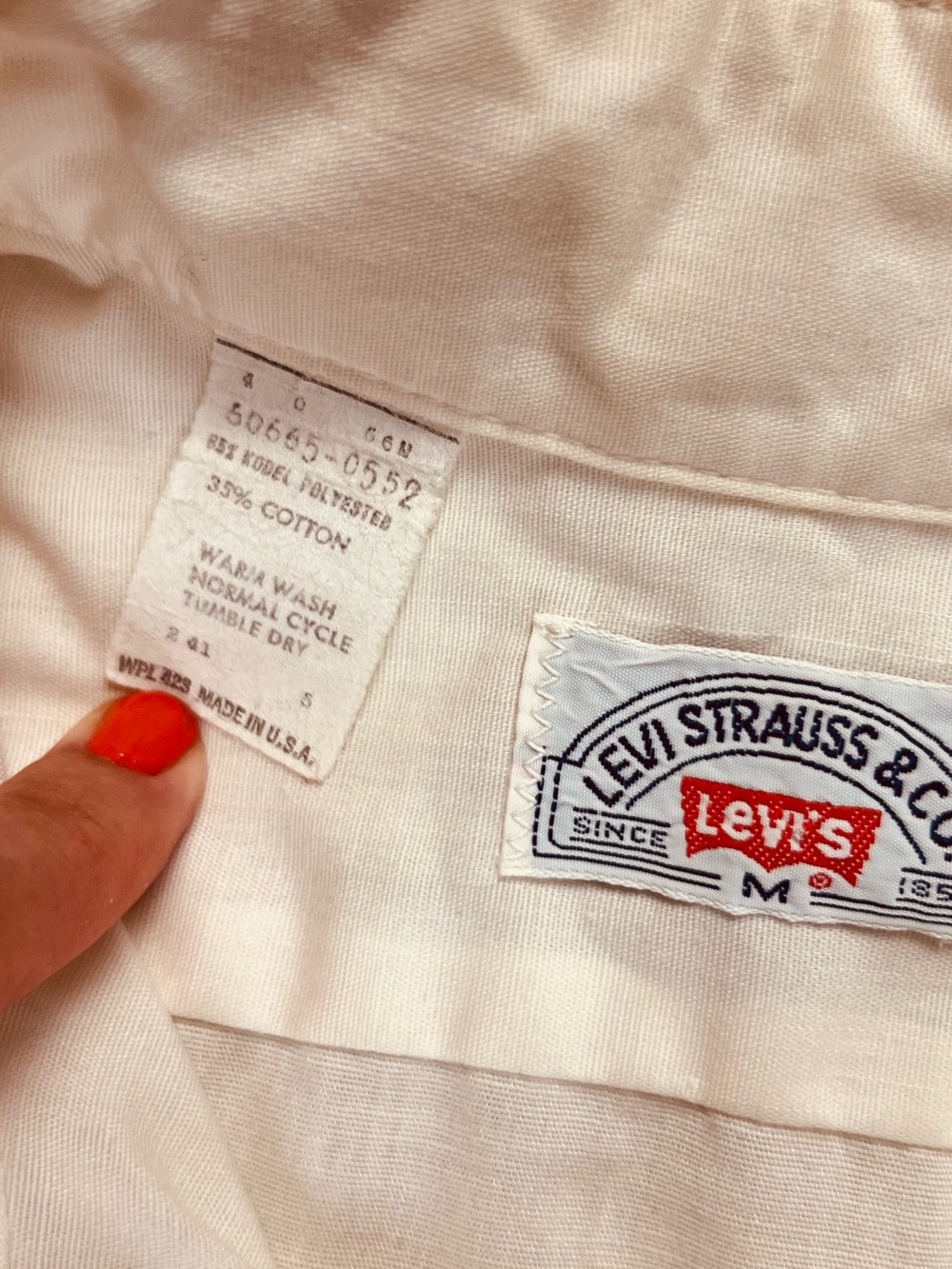 Vintage 70s Levi’s Saddleman Western Work Shirt – White Tab - Ivory Chambray – M - Picture 7 of 12